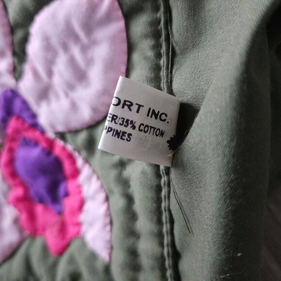 RT Import Boho Multicolor Hawaii Tropical Floral Purse Wood Handle Quilted Bag - Picture 11 of 16